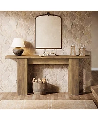 Slickblue Mid-Century Modern Sofa Console Table for Entryway and Behind Couch
