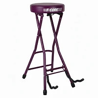 5 Core Guitar Stool 3.15" Padded Chair Foldable Heavy Duty Music Seat Built in Foot Rest Guitar Stand