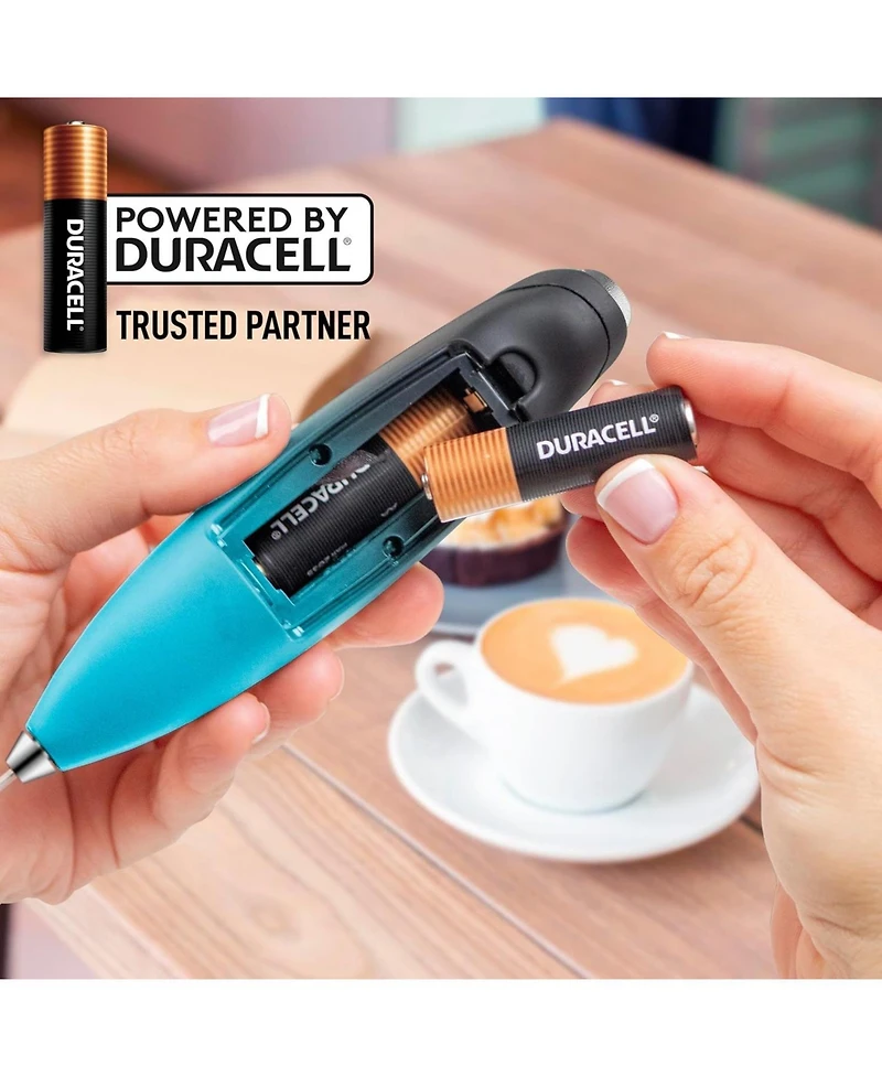Zulay Kitchen Handheld Milk Frother Wand Drink Mixer for Coffee (4 Duracell Batteries Included