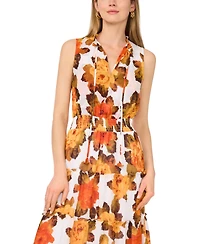 1.state Women's V-Neck Smocked Waist Tiered Maxi Dress