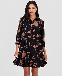 Robbie Bee Women's Printed 3/4-Sleeve Shirtdress