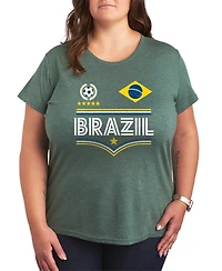 Hybrid Apparel Plus Brazil Soccer Jersey Graphic T-Shirt