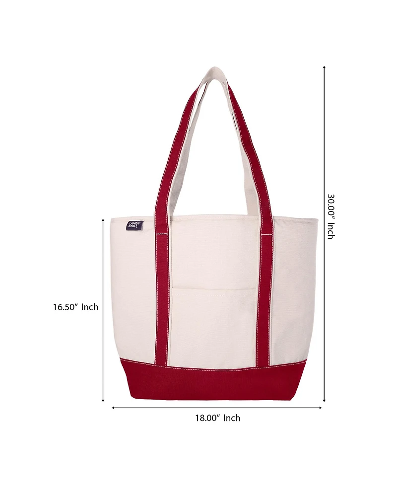 Lands' End Insulated Tote Bag with Zip Closure, Large Cooler for Travel, Pool, and Park