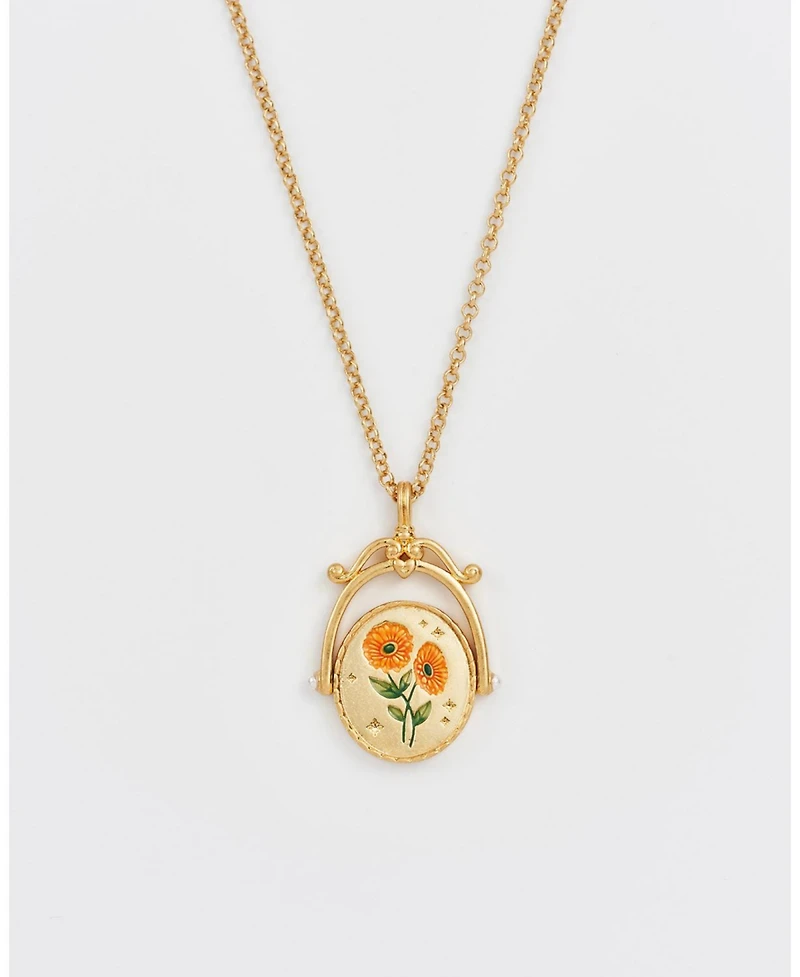 Fable England G Initial Gerbera Spinner Chain Necklace
