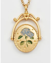 Fable England Hydrangea Initial Spinner Necklace