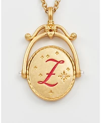 Fable England Z Initial Zigzag Clover Spinner Chain Necklace