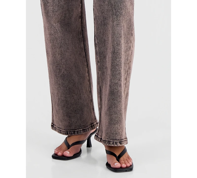 Bar Iii Women's Dirty Denim High-Rise Straight Jeans, Macy's Exclusive