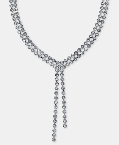 Givenchy Pave Double Row Lariat Necklace, 16" + 3" extender