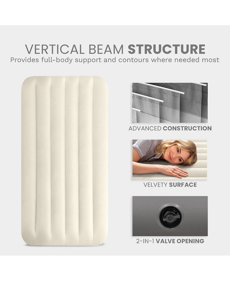 Intex 64102E Dura-Beam Standard Series Single Height Inflatable Airbed, Full