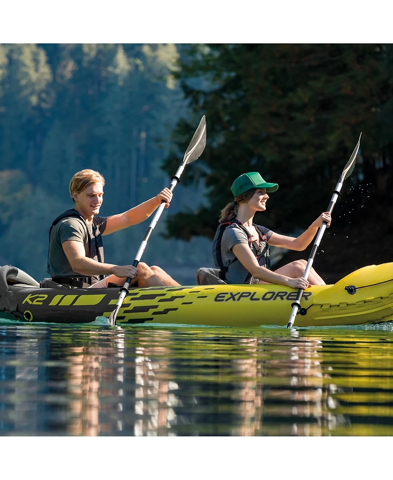 Intex 69629E 86" Lightweight Aluminum Double Oar Inflatable Kayak Paddle, Black