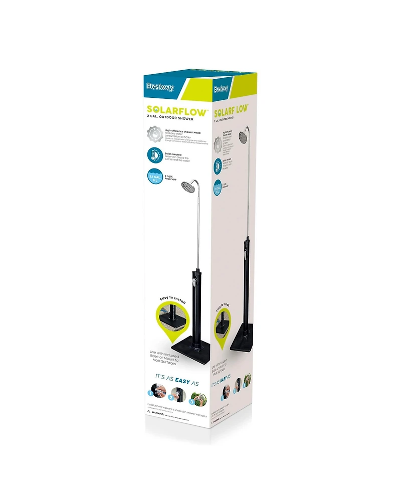 Bestway SolarFlow 2.1 Gallon Outdoor Shower Solar Heat Fixed Oversized Head