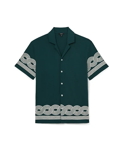 Reiss Men's Arden Embroidered Cuban Shirt