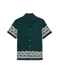 Reiss Men's Arden Embroidered Cuban Shirt
