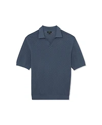 Reiss Men's Sol Open Collar Textured Polo Shirt