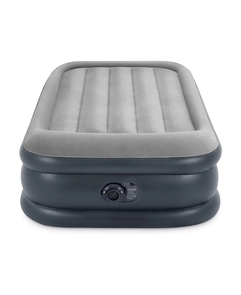 Intex Dura Beam Deluxe Pillow Raised Air Mattress Bed with Built In Pump