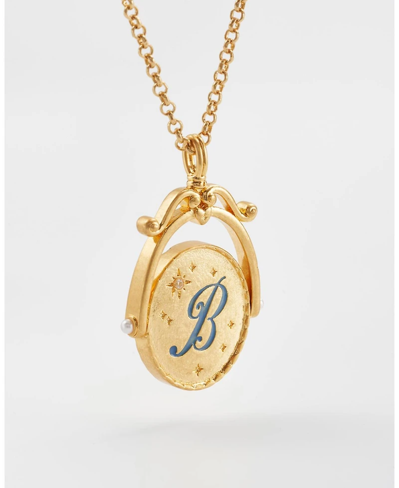Fable England B Initial Bluebell Spinner Chain Necklace