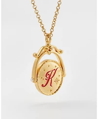 Fable England K Initial Kalmia Gold Spinner Chain Necklace