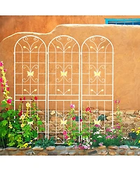 Clihome Metal Garden Trellis 86.7" x 19.7" Rustproof Trellis for Climbing Plants Outdoor Flower Support