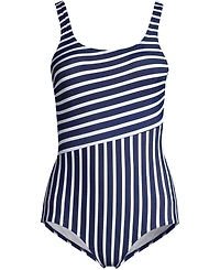 Lands' End Women's Ddd-Cup Chlorine Resistant Soft Cup Tugless Sporty One Piece Swimsuit
