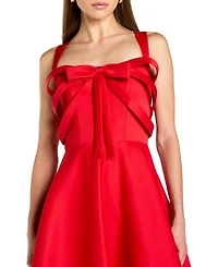 Mac Duggal Women's Satin Sleeveless A Line Ankle Dress With Bow
