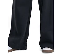 adidas Girls' 8-16 Elastic Waistband Wide-Leg Fleece Pants