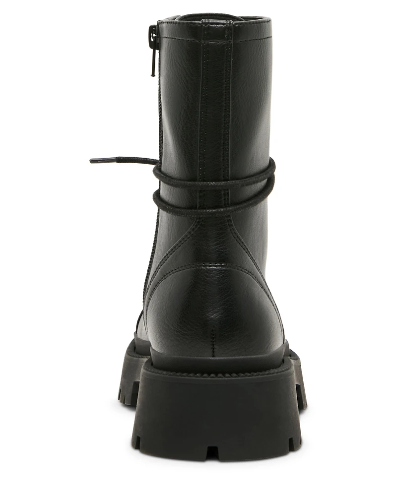 Madden Girl Women's Ariella Lace-Up Lug Combat Boots