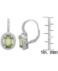 Macy's Green Amethyst (4.8 ct. t.w.) & White Topaz (0.56 ct. t.w.) Earrings in Sterling Silver