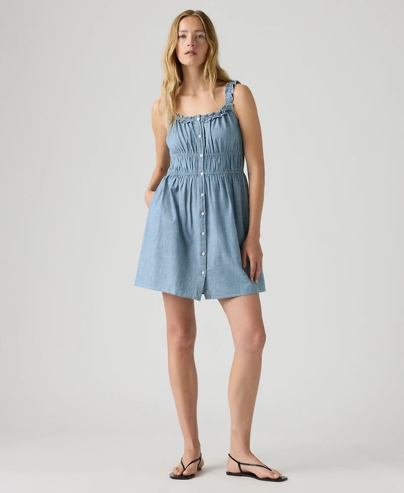 Levi's Women's Vera Waisted Square Neck Cotton Mini Dress