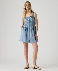 Levi's Women's Vera Waisted Square Neck Cotton Mini Dress