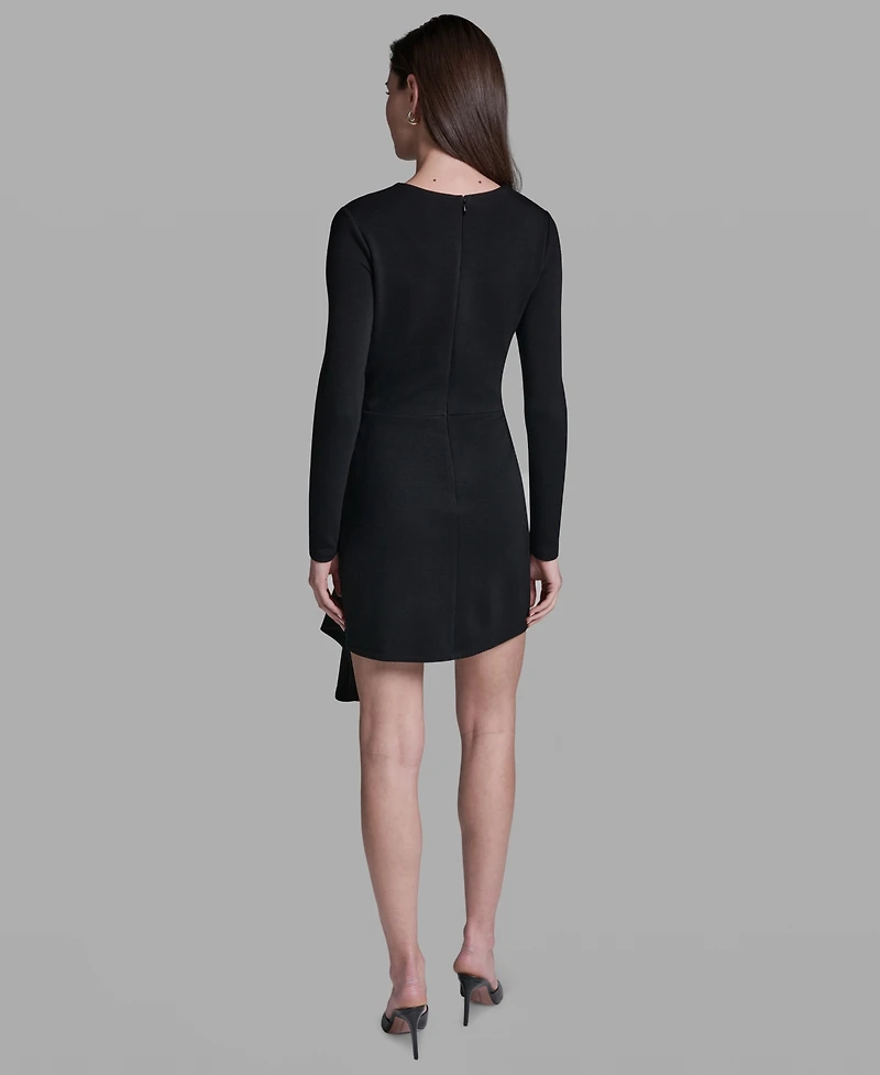 Bcbg Women's Long-Sleeve Black Mini Dress