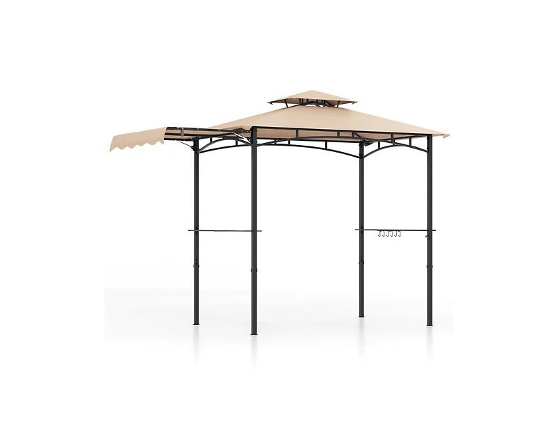 Boyel Living 11 x 5 Feet Grill Gazebo with Side Awning and Double-Tiered Top