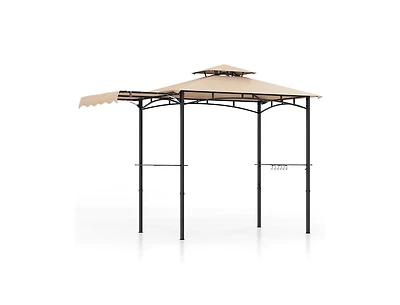 Boyel Living 11 x 5 Feet Grill Gazebo with Side Awning and Double-Tiered Top