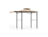 Boyel Living 11 x 5 Feet Grill Gazebo with Side Awning and Double-Tiered Top