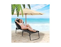 Boyel Living Foldable Recline Lounge Chair with Adjustable Backrest and Footrest