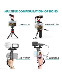 Movo V8 Huge Vlogging Kit for iPhone with Tripod, Grip, Microphones, Led Lights, and Wireless Remote