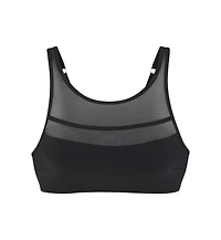 Lascana Women's Scoop Neck Mesh Detail Bikini Swimsuit Top Bra Sizing