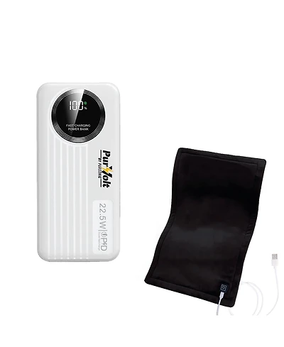 Pursonic Led Fast Charging Power Bank and Extra Large Electric Heating Pad: Power and Comfort Duo