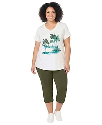 Woman Within Women's Two-Piece V-Neck Tunic and Capri Set
