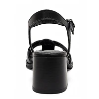 Forever & Always Shoes Devora Leather Block Heel Sandal