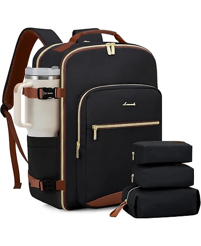 Lovevook 40L Travel Backpack for Women and Men, Airline Approved Carry On Luggage with 3 Packing Cubes, Tsa Overnight Bags