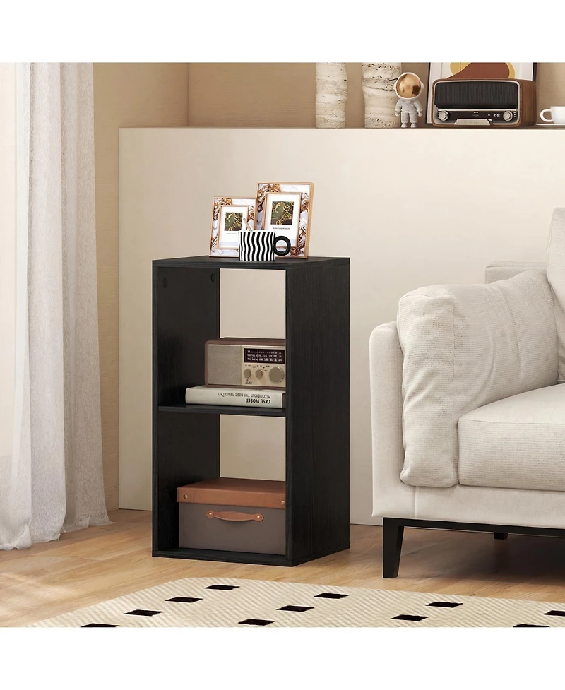 Gymax 2PCS -Cube Bookshelf Modern Vertical Bookcase w/ Anti-tipping Kits
