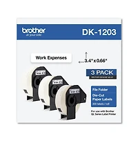 Brother DK12033PK 0.66 inch x 3.4 inch Die-Cut File Folder Labels