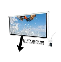 Pyle 84 inch Motorized Projector Screen, Electronic Automatic Projection Display, Includes Remote Control