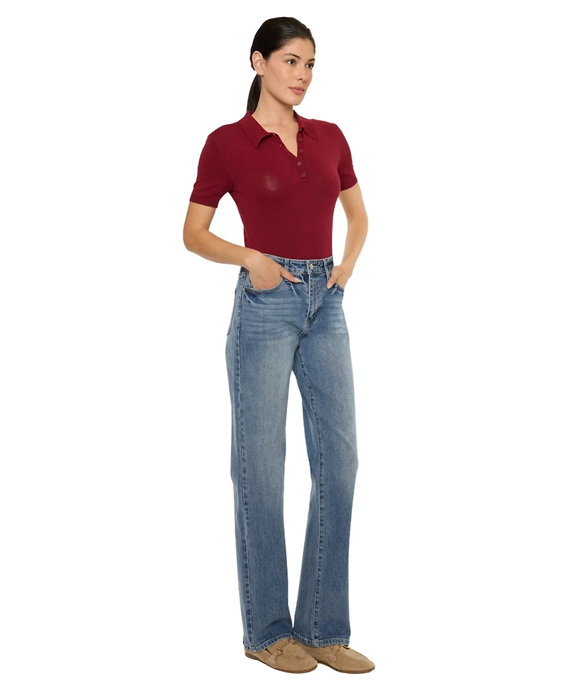 KanCan Women's Ophelia High Rise True Straight Jeans