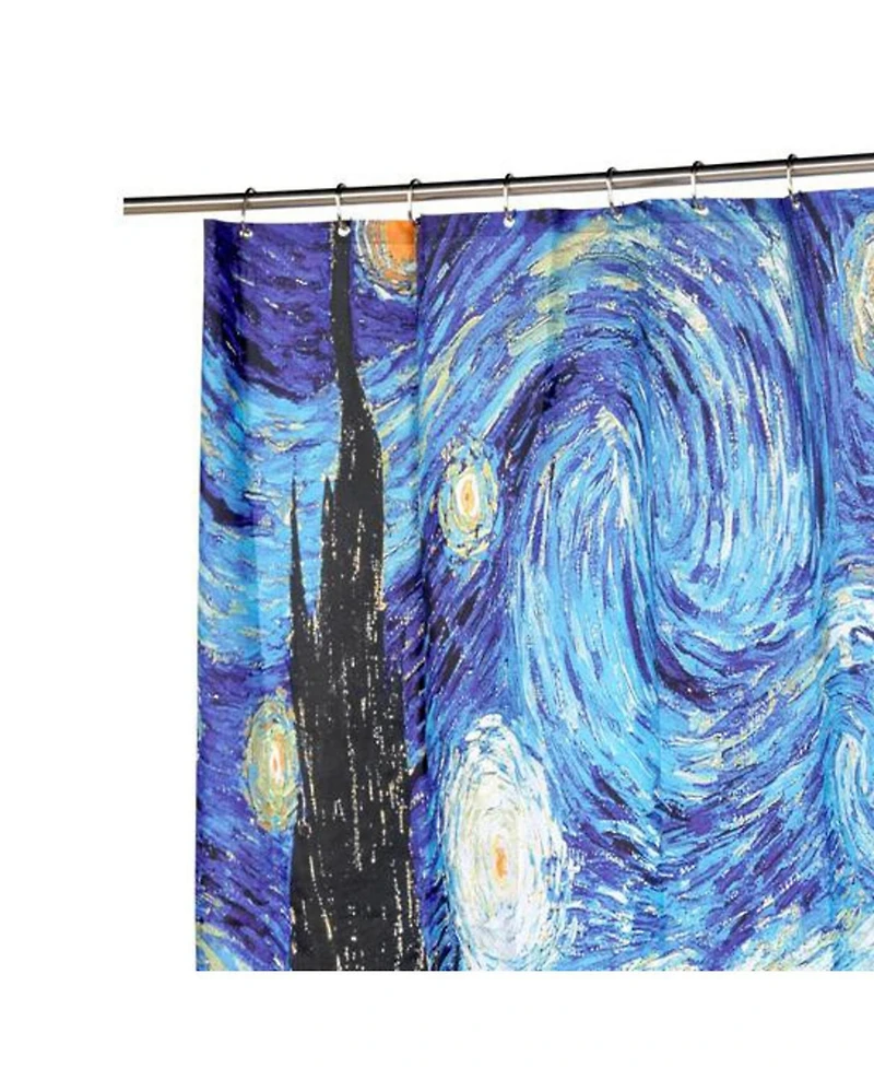 Carnation Home Fashions "The Starry Night" Museum Collection Fabric Shower Curtain