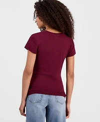 Madden Girl Juniors' New York Embroidered T-Shirt