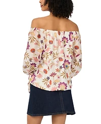 Vince Camuto Women's Printed Off-The-Shoulder Long-Sleeve Top