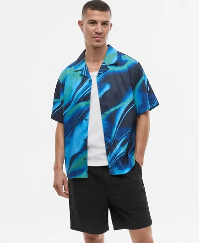 Mode of One Men's Printed Camp Shirt, Macy's Exclusive