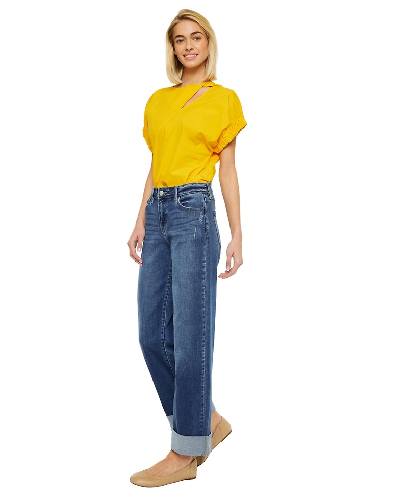 KanCan Essential Women's Ivanna High Rise Wide Jeans