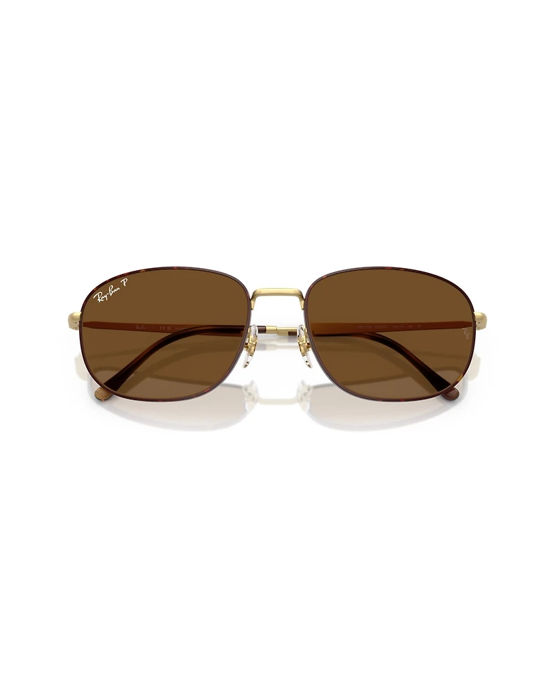 Ray-Ban Unisex Polarized Rectangle Sunglasses, RB3754